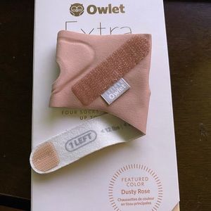 Brand new. Size 1 owlet sock. Dusty Rose colored.